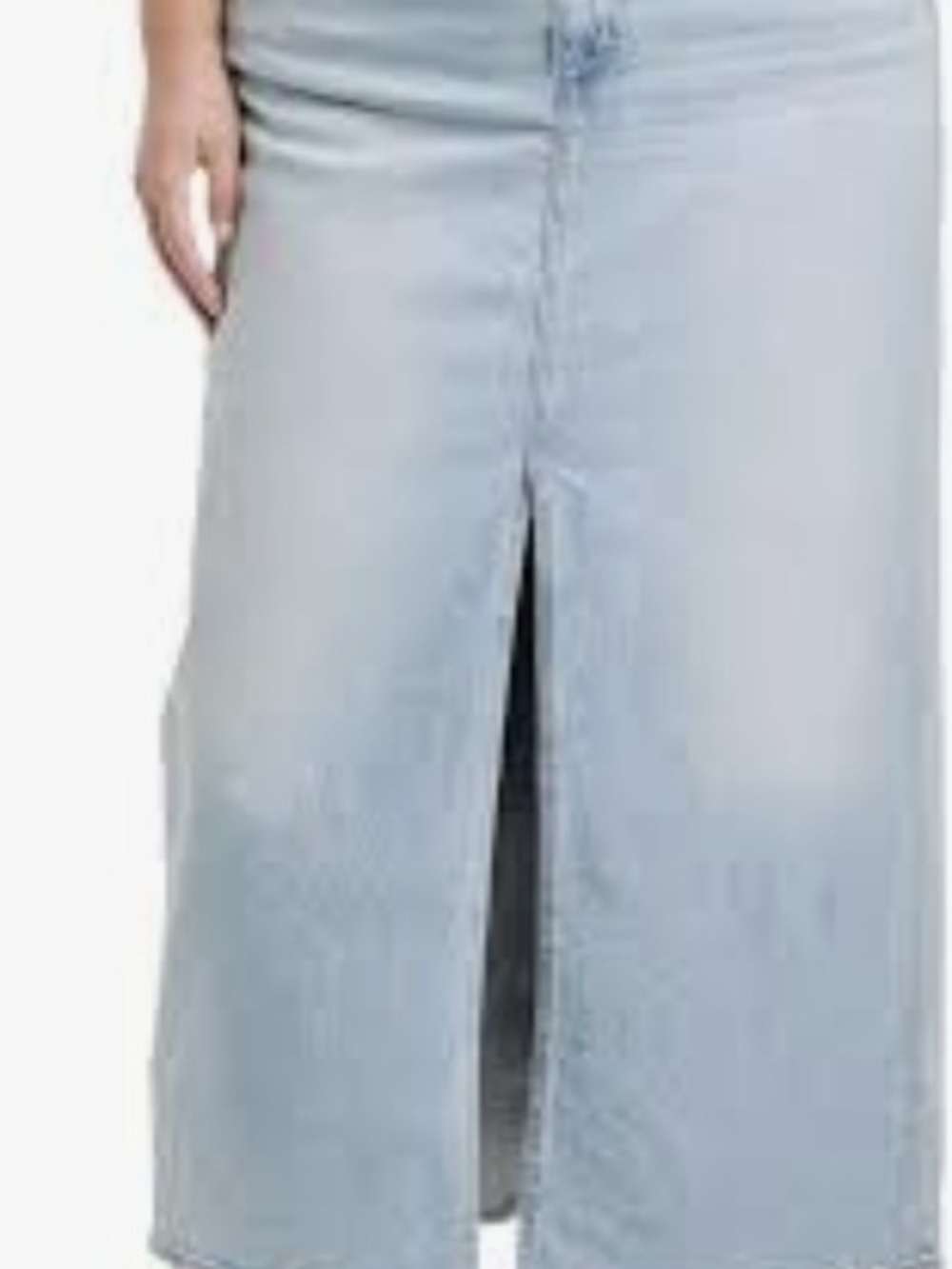 Universal Thread Light Blue Denim Midi Skirt with Center Slit
